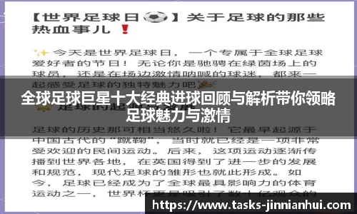 全球足球巨星十大经典进球回顾与解析带你领略足球魅力与激情